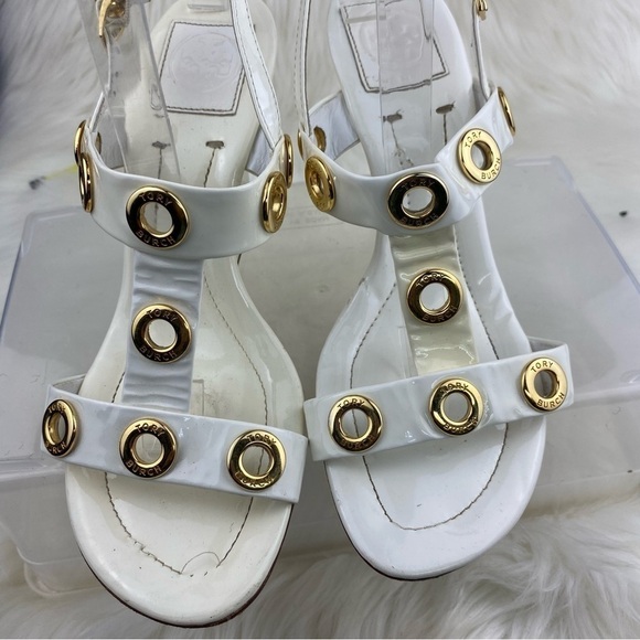 TORY BURCH KATHRYN STRAPPY WEDGE SLINGBACK HEELS - Picture 6 of 15